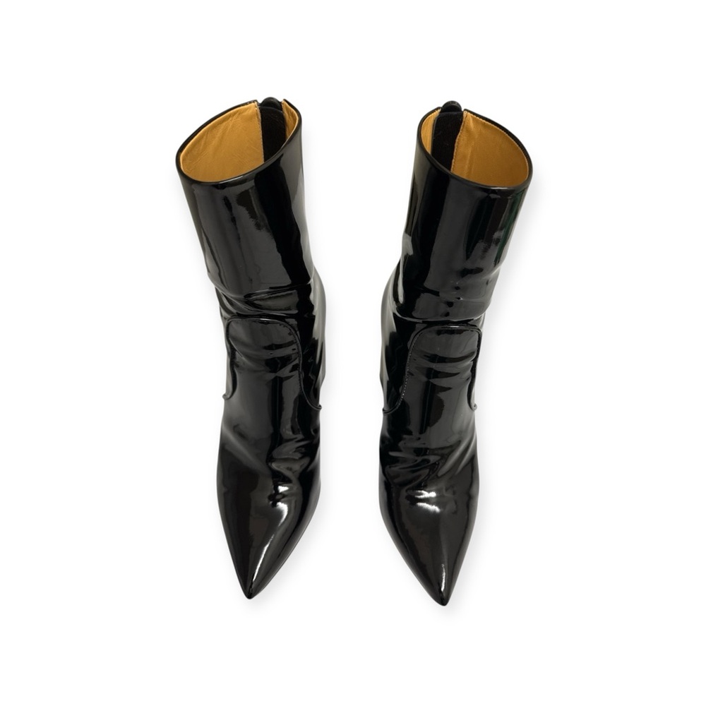 Petra Petrov Black Patent‎ Leather Boots Women’s EU 37.5 US 7.5 Pointed Toe